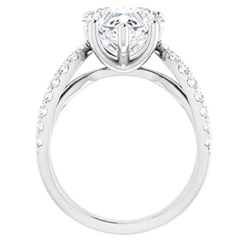 JEWELERYIUM 5 CT Heart Cut Colorless Moissanite Engagement Ring, Wedding/Bridal Ring Set, Solitaire Halo Style, Solid Sterling Silver Vintage Antique Anniversary Promise Ring Gift for Her4