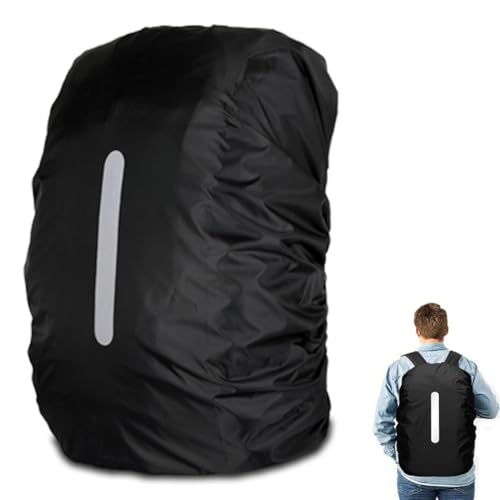 KYLOS Protector De Lluvia Para Mochilas Con Tiras Reflectantes (15-25L), Impermeable, Color Negro
