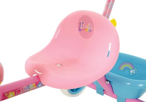 Freilauf-Dreirad aus Metall mit schwenkbarem Hintergriff und Korb für Barbie-Spiele – Bild 6