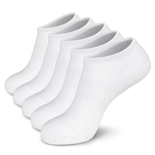 MONFOOT Men's/Women's 5 Pairs Cushion No Show Non slip Socks, Multipack