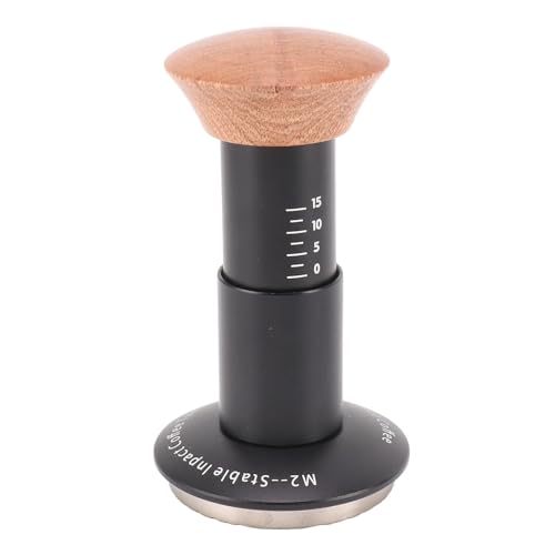 Asixxsix Tamper, 51mm 53mm 58mm Calibrated Coffee Tamper with 30lbs Spring Loaded Tamping Strength and Scale Mark Stainless Steel Flat Base for Machine Portafilter (58mm)