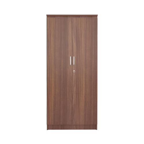 Image of COUCH CULTURE Mono Engineering Wood 2 Door Wardrobe | Almirah for Clothes Wooden | Wardrobe Organizer for Clothes | Multipurpose Almirah for Storage Bedroom | 1 Year Warranty - Leon Teak Finish