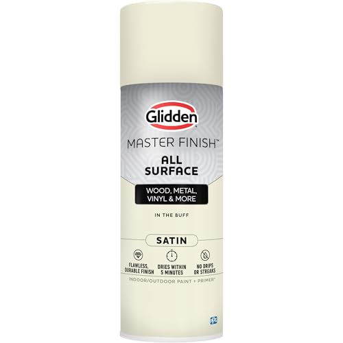 Image of Glidden Master Finish 12 oz. Satin In the Buff Interior /Exterior All Surface Spray Paint and Primer