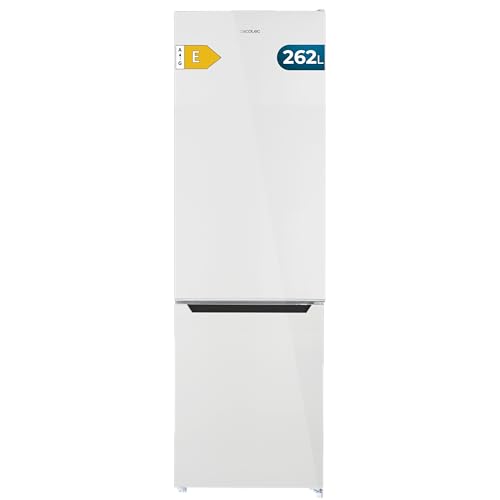Cecotec Frigorífico Combi Bolero CoolMarket Combi 262 White E PureFresh Kit. 176 cm de Alto, 54 cm de Ancho, 262 Litros, Bajo Consumo, LED Interior, Puertas Reversibles, Control Electrónico