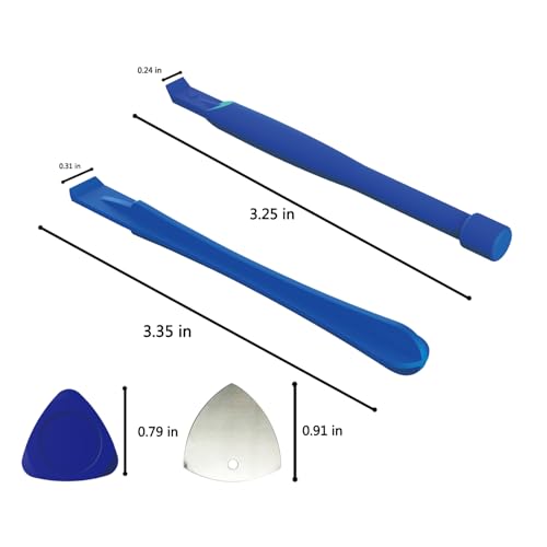 Image of Repair Tools Kit for iPhone iPad MacBook Nintendo Switch PS4 Xbox Laptop - 10 Universal Triangle pry bar + 2 spudger + 2 Metal Triangular spudgers (0.87 inch) (Pack of 2)