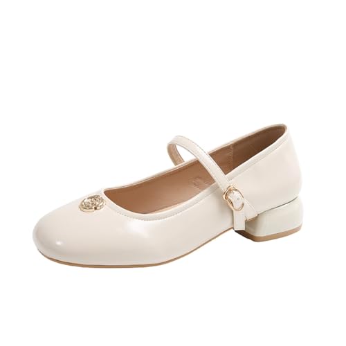 Women's Square Toe Mary Jane Ballet Flats Ankle Strap Pumps Buckle Cute Shoes