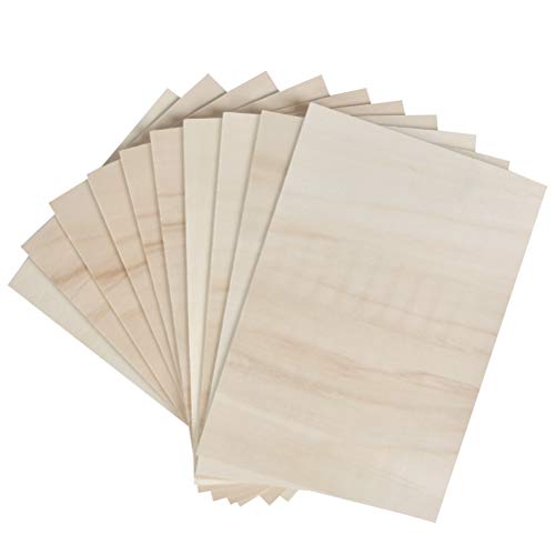 QLOUNI 10pcs A4 Madera Contrachapada Manualidades Bricolaje para Maquetas,Dibujos,Educación Infantil,Modelado,Calado