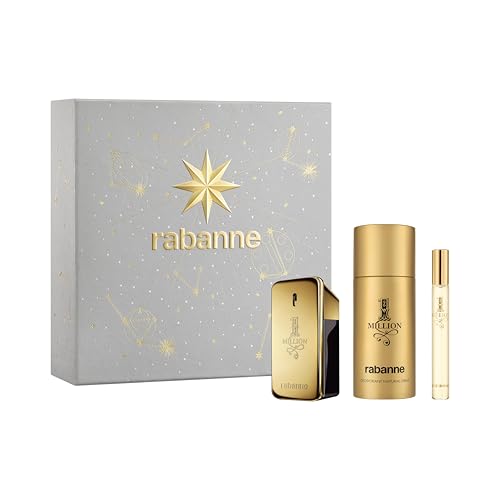 Rabanne 1 Million Eau de Toilette 50 ml Set de regalo 2025 (contiene 50 ml EDT, 150 ml desodorante en spray y 10 ml de spray de viaje)