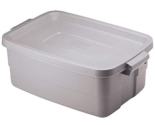 Rubbermaid Rmrt100007 10 Gallon Black/Cool Gray Roughneck Storage Tote