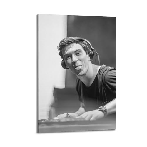 ISDYFGYEE Hardwell - Póster decorativo con diseño de jockey de disco, lienzo para pared e impresión artística moderna para decoración de dormitorio familiar, 12 x 18 pulgadas (30 x 45 cm)