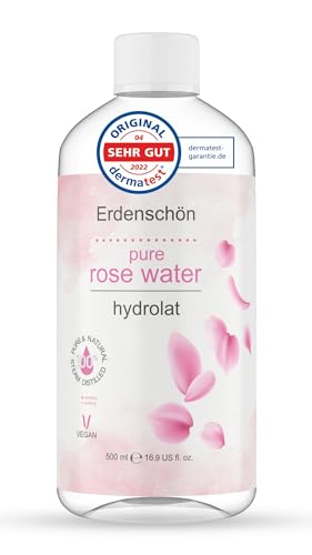 500ml Bio Rosenwasser TestSieger & DERMATEST Urteil Sehr gut! Rosa Damascena Gesichtswasser ohne Chemie daher auch Trinkbar, Kochen & zum Backen Geeignet, ohne Zusatzstoffe