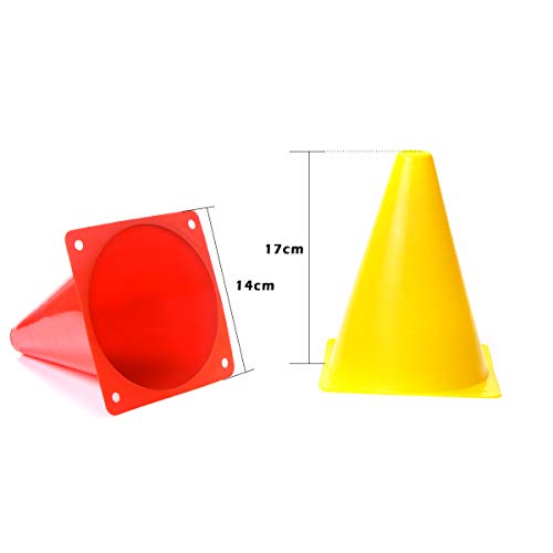 YSBER 12 Markierkegel Fußbal, Hütchen Kinder Pylonen Fußball, Trainingskegel Hilfs, Multifunktionskegel, verwendet für Kinder Sport, Reitsport, Heimfitness und Hundetraining