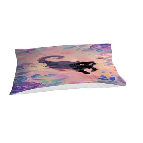 Housse de couette 135x200cm chat microfibre souple facile à repasser