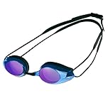 ARENA Tracks Mirror Unisex Adult Race Swimming Goggles, Standard Pool Goggles with Anti-Fog Mirrored Lenses, UV Protection, 4 Interchangeable Nose Bridges, Silicone Seals
