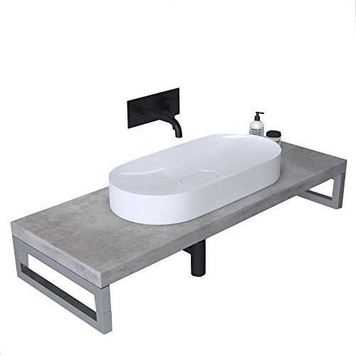 maimai Mensola Portalavabo 45cmx120cm, Mensola per Lavabi d'Appoggio Mensolone Sospeso per Lavabo