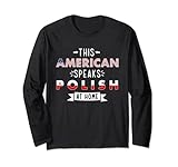 Polnische amerikanische Flagge Polen USA Sprache Stolz zweisprachig Langarmshirt