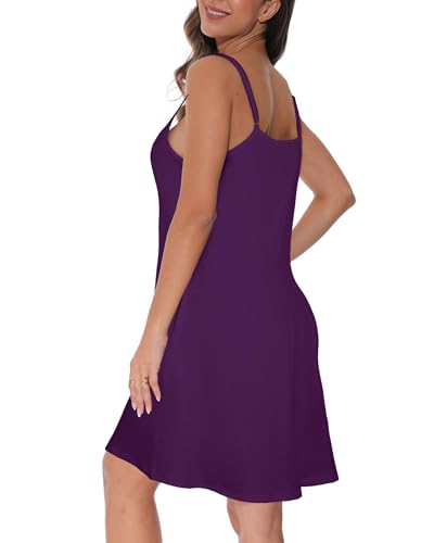 Image of JOELLYUS Summer Dresses for Women Spaghetti Strap Button Down Casual Sundress Beach Cover Up Dress with Pockets 2026