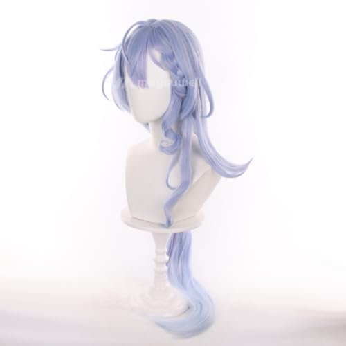 Image of Light Blue Gradient Lavender Cosplay Wig Women Men Halloween Cos