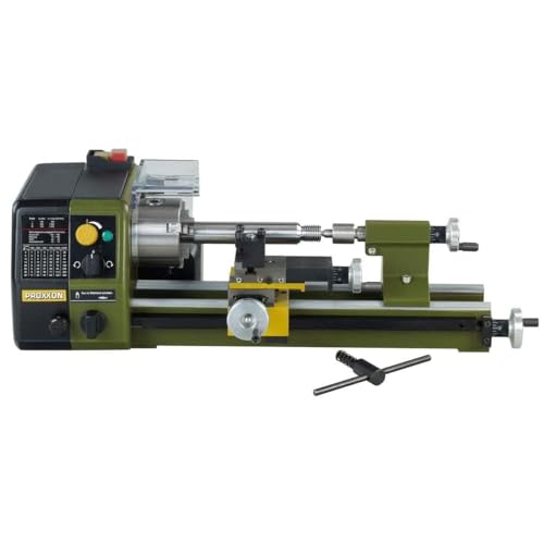 Proxxon Precision Lathe PD250/E, High-Quality Lathe for Steel, Brass and Aluminium Machining, Max. 250 mm Workpiece Length, Item No. 24002, 560 x 270 x 170