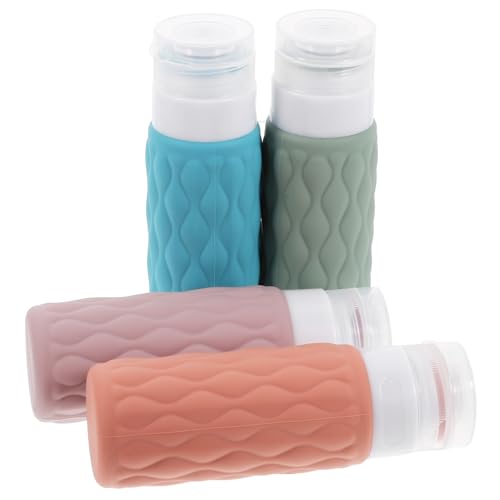 CTIRCHIU 4個 点 旅行用シリコンボトル 携帯便利なシャンプー コンディショナー容器 柔軟素材 簡単絞り出し ローションボトル付き 収納袋入り