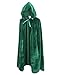 OurLore Kids Velvet Cape Cloak With Hood Unisex-Child Cosplay Halloween Christmas Costume (Green, 80cm/31.5inch)