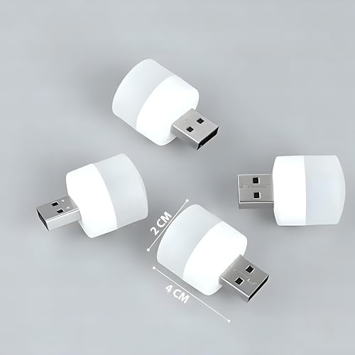 Image of Oblivion Mini USB Led Light | Plug in Night Light Bulb | USB Light for Laptop | Portable USB Led Lamp | Portable Car Bulb for Bedroom Bathroom & Kitchen Use (5 Pcs) | Plastic, White