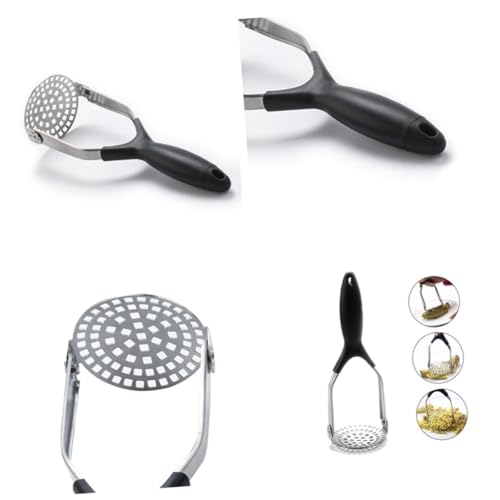 Kartoffelstampfer, Knoblauchpresse, Edelstahl, Karottenpresse, Kartoffelstampfer, Kartoffelpresse, Stampfer, Ton, Süßkartoffel (Color : As Shownx2pcs, Size : Mediumx2pcs)