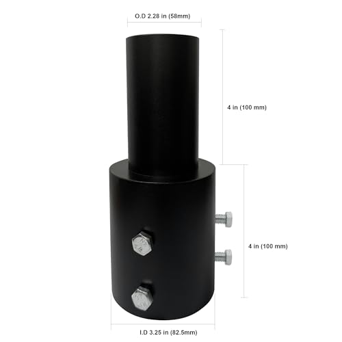 Eisykeeyin EKZJ-3 Tenon Slip Fitter Light Pole Adapter For 3 Inch Round Pole, 2 3/8 Inch Round Tenon Adapter For Mounting Bracket For Outdoor Shoebox Lighting Street Light Parking Lot Light thumb #1