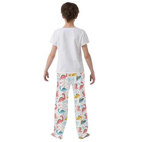Dinosaur Butterfly Tree Boys Long Pants Soft Trousers Elastic Waist Kids Lounge Bottoms with Pockets S-XL3