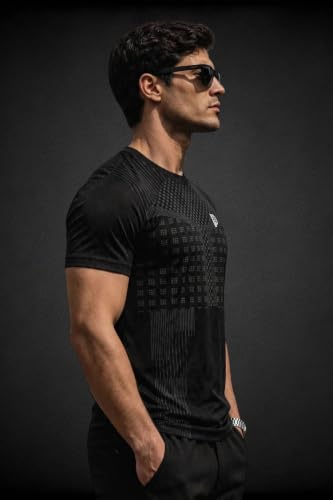 Image of Men's Active Wear T-Shirt | 100% Polyester | Regular Fit | Round Neck | Half Sleeve | Solid Sports & Gym T-Shirt for Running, Workout, Casual
