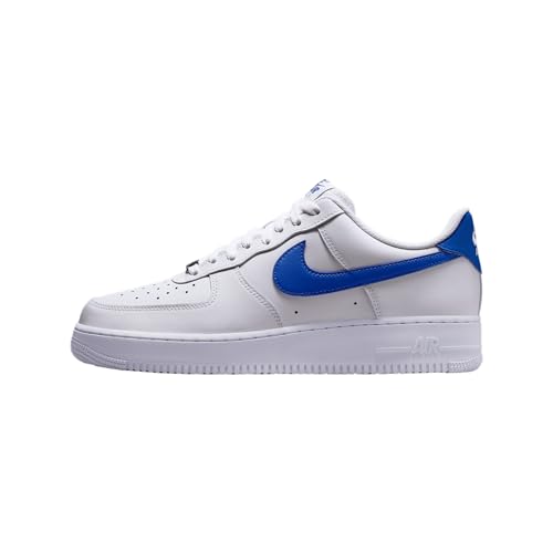Nike Air Force 1 '07 Men's Shoes (FJ4146-113, White/White/Hyper Royal)