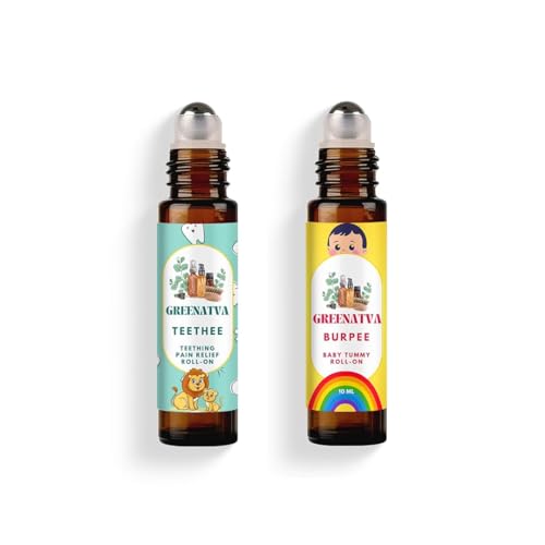 Image of Essentials Roll On Combo | Teethee Teething Relief + Burpee Tummy Rollon, Teething Comfort & Gas Relief for Babies | Natural Essential Oils Blend, 10 ml x 2, For External Use Only