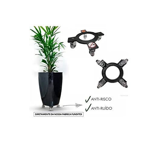 Suporte Para Vasos ''planta'' C/Rodízios Em Gel 40cm 160kg Cor:Branco