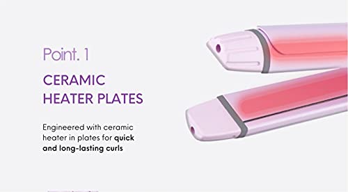 Repit 2-in-1 Curl & Flat Iron 1.5 inch (36mm) con cubierta de almacenamiento - Placas avanzadas de cerámica para rizos y alisado, voltaje universal miniatura 3