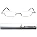 Produktbild Leichte Metall Mini Halbbrille Lesebrille, Edelstahl Rahmen (Silber), mit GRATIS Slim-Fit Alu Brillenetui, Lesehilfe Damen und Herren +2.0 Dioptrien