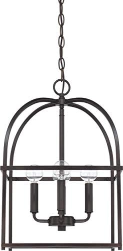 HomePlace Lighting 527542MB Aubrey Transitional Lantern Foyer Pendant Light, 4-Light 240 Total Watts, 19" H x 13" W, Matte Black