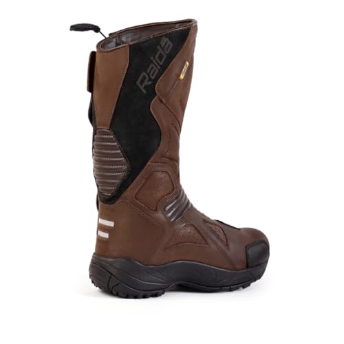 Image of Raida Explorer Mens Motorcycle Boots | Ankle, Shin, & Heel Protection | Memory Foam Insole | Leather (Brown, 12)