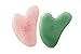 Gua Sha Facial Tool Set by Esmee 2 in 1 Premium Massage Therapy Tools Jade and Rose Quartz Guasha Face Massage Tool Anti-aging Beauty Therapy for Skin Rejuvenation Face Scraping Tools (Heart Shape)