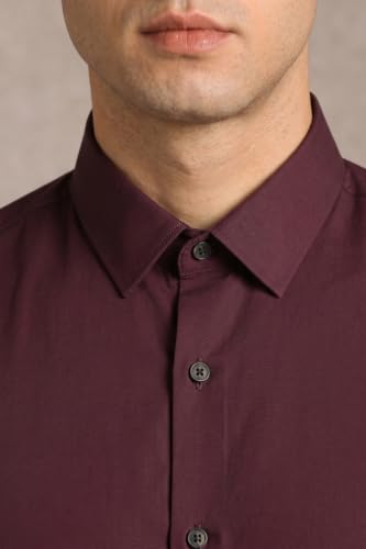 Image of Louis Philippe Men's Slim Fit Bamboo Blend Sustainable Stretch Young Formal Shirt
