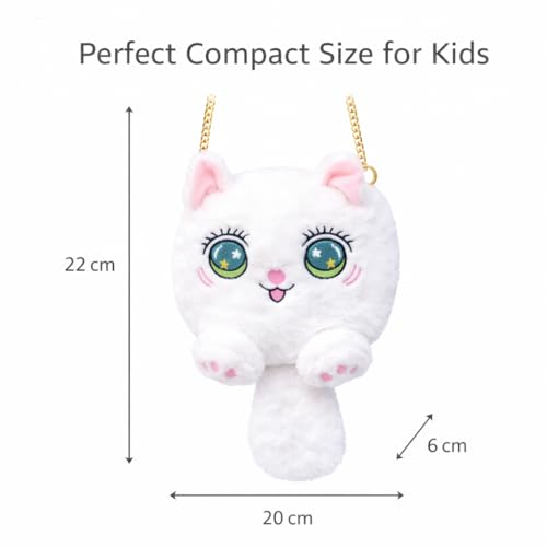Image of Cute Tiger Plush Sling Bag for Kids | Soft Toy Shoulder Bag with Adjustable Strap | Lightweight Animal Backpack for Boys & Girls | Travel & Gift Bag - Black & White