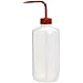 Nalgene 2421-0500 Fluorinated HDPE Solvent Wash Bottle, 500mL Capacity, 53mm Red Fluorinated Polypropylene Closure (Pack of 2)