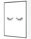 Eyelashes Canvas Wall Art,Makeup Print,Makeup Room Wall Decor Modern Artwork Painting For Living Room Office Home Decoration 8''x12'' Framed