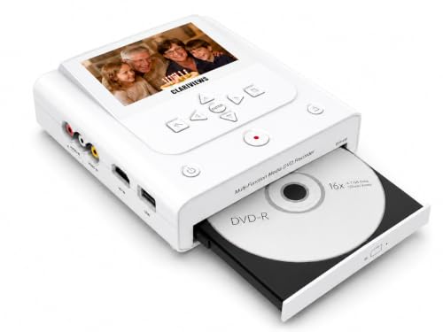 VHS to DVD Recorder with HDMI & AV Input, Record from VCR/VHS Player, Hi8/Camcorder to DVD/USB/SD/HDD, No PC Needed, 4.3' LCD Preview, Phone Photo/Video Transfer via App