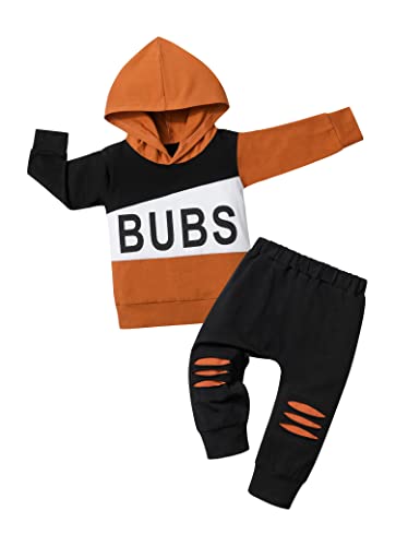 Image of Von kilizo Toddler Baby Boy Clothes Fall Outfits Cute FashionsHoodie Sweatsuit Top+Tie-Dye Pants 2PCS Set