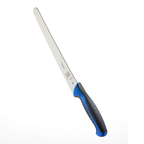 Image of Mercer Culinary Millennia Colors Bread Knife, 10-Inch Wavy Edge Wide, Blue