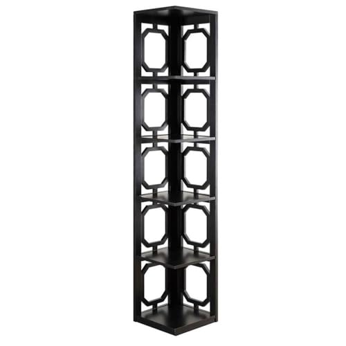 Convenience Concepts Omega 5 Tier Corner Bookcase, Black