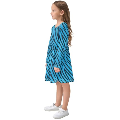 Toddler Girl Long Sleeve Dresses Ribbed A-Line Soft Fall Outfits for Girls 3-11Years4