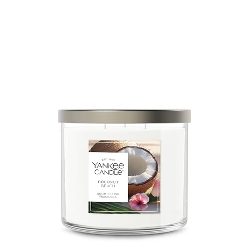 Yankee Candle Coconut Beach, Scented Candle, 14.5oz 3-Wick Candle Jar with up to 40 Hours Burn Time, Giftable