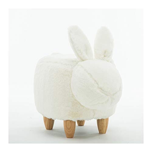 ZWJ- Footstool Sofa Stool Change Shoes Stool Footstool Stool Creative Shoes Stool Modern Minimalist Household Small Lazy Rabbit Stool (Color : White)