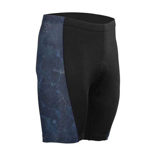 Men's Padded Bicycle Short, Cycling Shorts, Breathable, Moisture-Absorbent and Sweat-Wicking Dark Blue Marble